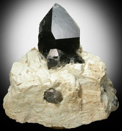 Quartz var. Smoky with Albite from Granite Ridge, Lolo Pass, Mineral County, Montana