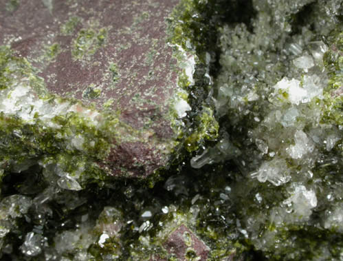 Epidote, Calcite, Quartz from Calumet Mine, 12 km NNE of Salida, Chaffee County, Colorado