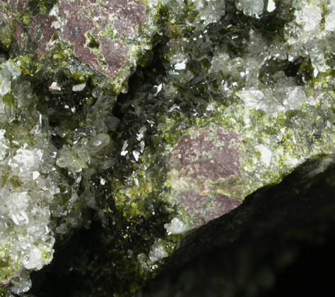 Epidote, Calcite, Quartz from Calumet Mine, 12 km NNE of Salida, Chaffee County, Colorado