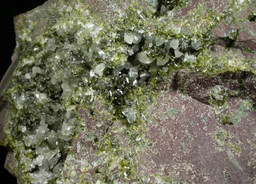 Epidote, Calcite, Quartz from Calumet Mine, 12 km NNE of Salida, Chaffee County, Colorado