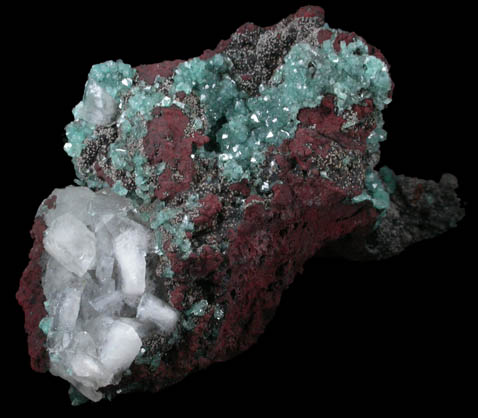 Adamite var. Cuproadamite with Calcite from Mina Ojuela, Mapimi, Durango, Mexico