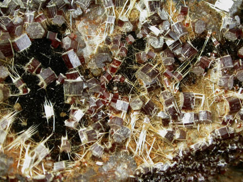 Vanadinite with fibrous Mimetite from Elko County, Nevada