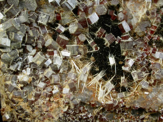 Vanadinite with fibrous Mimetite from Elko County, Nevada