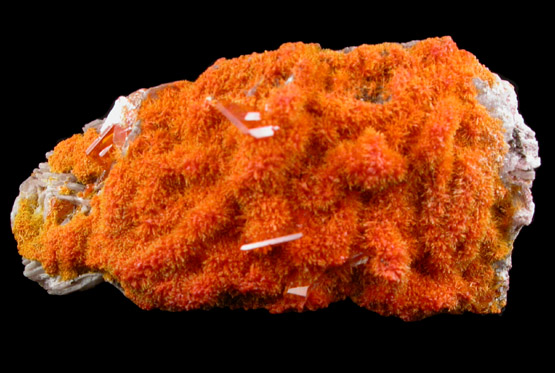 Mimetite with Wulfenite from Rowley Mine, 20 km northwest of Theba, Painted Rock Mountains, Maricopa County, Arizona