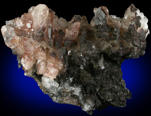 Plattnerite on Hemimorphite with Calcite from Mina Ojuela, Mapimi, Durango, Mexico