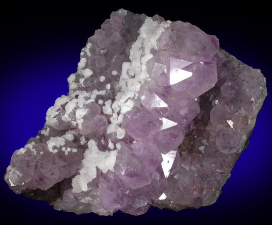 Quartz var. Amethyst with Calcite from Alto Uruguai, Rio Grande do Sul, Brazil