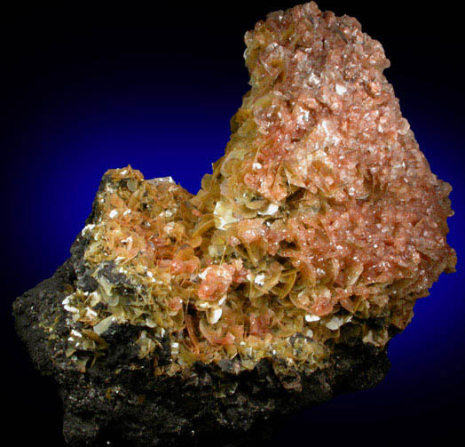 Wulfenite with Calcite on Limonite from Courtland-Gleeson District, Cochise County, Arizona