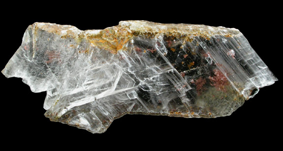 Copper in Gypsum var. Selenite from Twin Buttes Mine, Pima County, Arizona