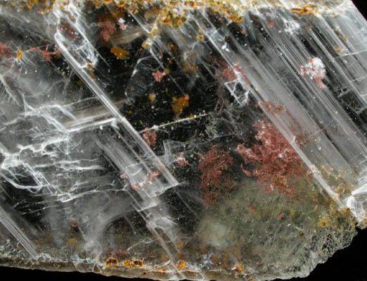 Copper in Gypsum var. Selenite from Twin Buttes Mine, Pima County, Arizona