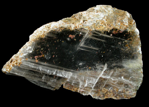 Copper in Gypsum var. Selenite from Twin Buttes Mine, Pima County, Arizona