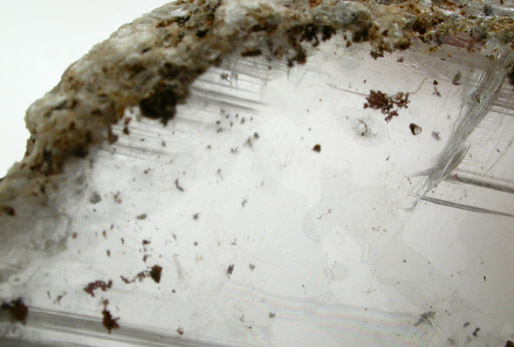 Copper in Gypsum var. Selenite from Twin Buttes Mine, Pima County, Arizona