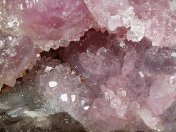 Quartz var. Rose Quartz Crystals from Lavra da Ilha, Taquaral, Jequitinhonha River, Minas Gerais, Brazil