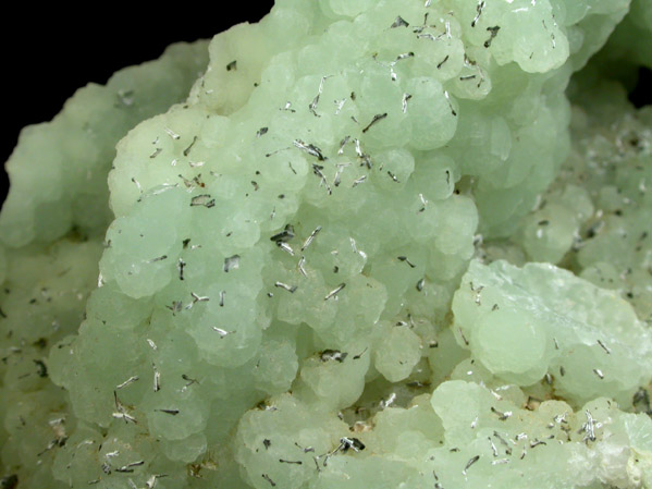 Prehnite pseudomorphs after Anhydrite crystals with Babingtonite from Upper New Street Quarry, Paterson, Passaic County, New Jersey