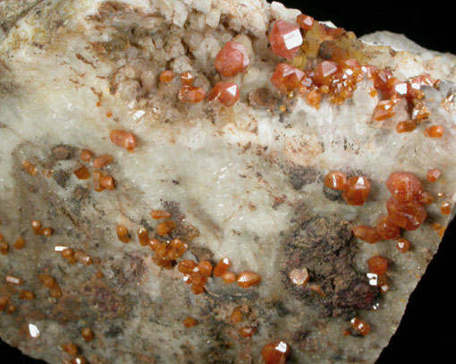 Vanadinite on Quartz from J.C. Holmes Claim, Patagonia, Santa Cruz County, Arizona