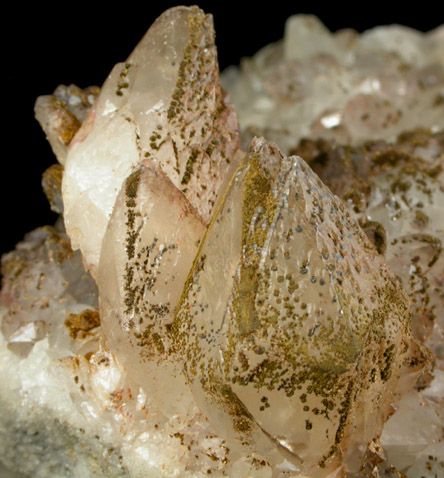 Calcite with Goethite from Cinque Quarry, East Haven, New Haven County, Connecticut