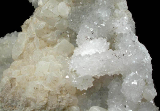 Quartz pseudomorphs after Anhydrite with Calcite from O and G Industries Southbury Quarry, Southbury, New Haven County, Connecticut