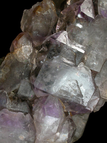 Quartz var. Amethyst on Smoky Quartz from Little Gem Mine, Upper Rader Creek, Jefferson County, Montana