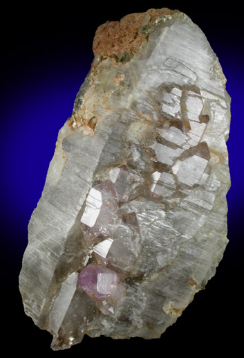 Quartz var. Amethyst on Smoky Quartz from Little Gem Mine, Upper Rader Creek, Jefferson County, Montana