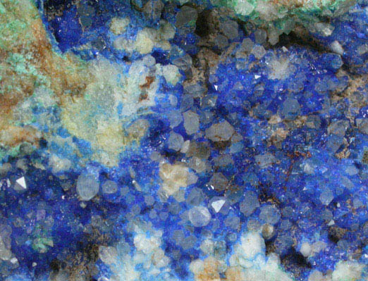 Linarite on Quartz with Aurichalcite from Hansonburg District, 8.5 km south of Bingham, Socorro County, New Mexico