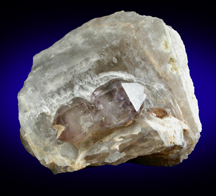 Quartz var. Amethyst on Smoky Quartz from Little Gem Mine, Upper Rader Creek, Jefferson County, Montana