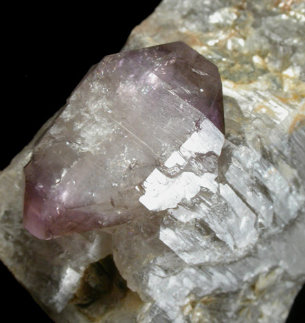 Quartz var. Amethyst on Smoky Quartz from Little Gem Mine, Upper Rader Creek, Jefferson County, Montana