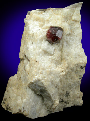 Almandine Garnet in Albite from Power line rock exposure, Topsham Feldspar District, Sagadahoc County, Maine