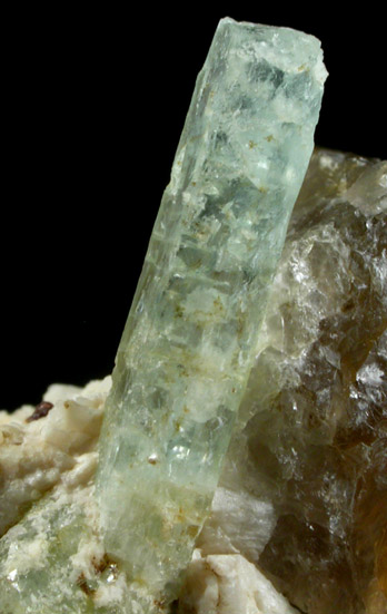 Beryl var. Aquamarine in Quartz from Long Hill, Haddam, Middlesex County, Connecticut