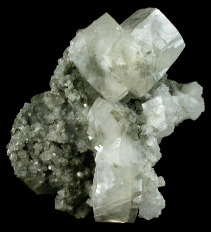 Calcite on Datolite from Millington Quarry, Bernards Township, Somerset County, New Jersey