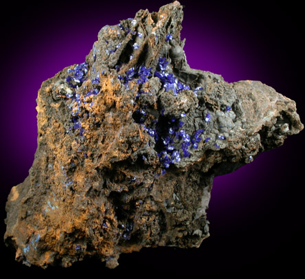 Azurite with Tenorite from Morenci Mine, Azurite Pit, Clifton District, Greenlee County, Arizona
