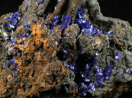 Azurite with Tenorite from Morenci Mine, Azurite Pit, Clifton District, Greenlee County, Arizona