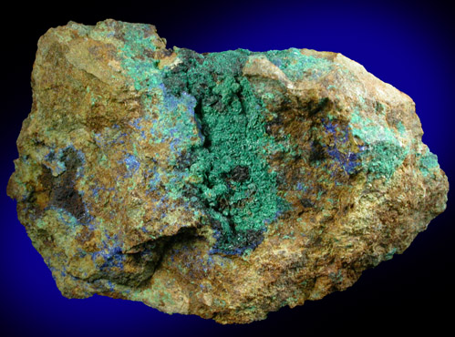 Malachite pseudomorphs after Azurite with Tenorite from Morenci Mine, Clifton District, Greenlee County, Arizona