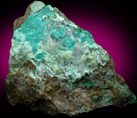 Quartz on Chrysocolla from Morenci Mine, Clifton District, Greenlee County, Arizona