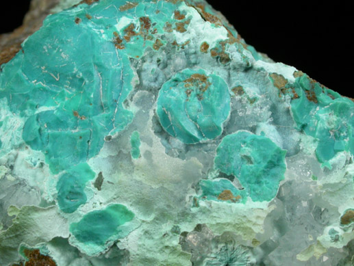 Quartz on Chrysocolla from Morenci Mine, Clifton District, Greenlee County, Arizona