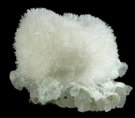 Natrolite on Prehnite from Upper New Street Quarry, Paterson, Passaic County, New Jersey