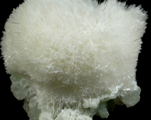 Natrolite on Prehnite from Upper New Street Quarry, Paterson, Passaic County, New Jersey