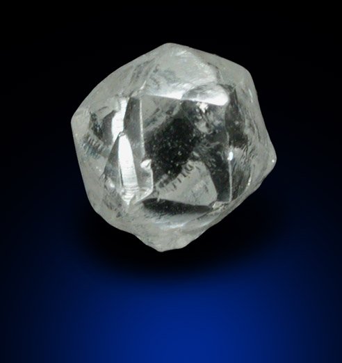 Diamond (0.57 carat colorless tetrahexahedral crystal) from Oranjemund District, southern coastal Namib Desert, Namibia