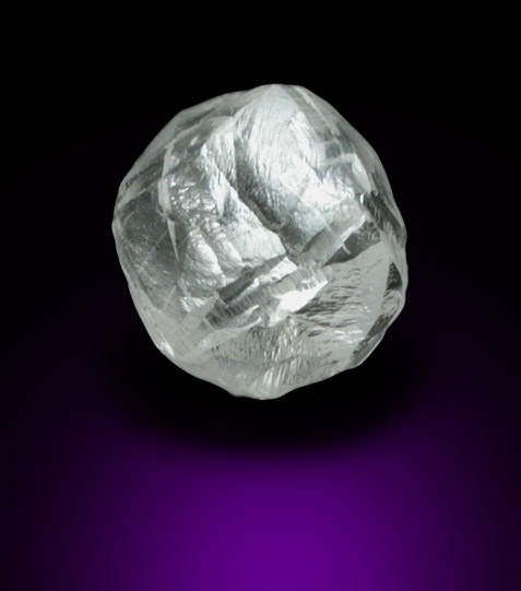 Diamond (0.85 carat colorless complex crystal) from Oranjemund District, southern coastal Namib Desert, Namibia