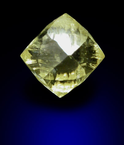 Diamond (0.54 carat intense fancy-yellow dodecahedral crystal) from Northern Cape Province, South Africa