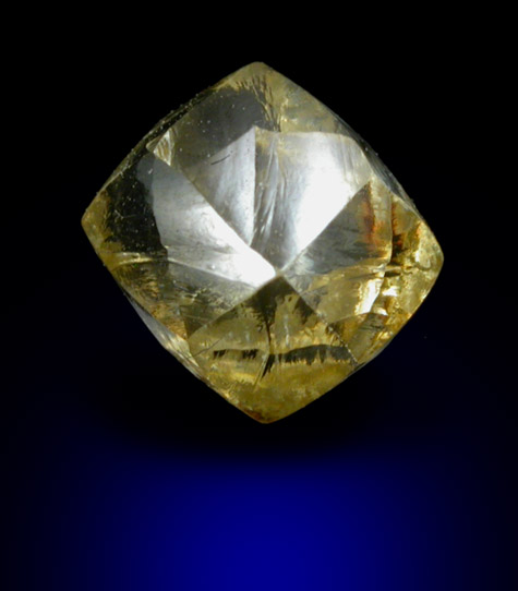 Diamond (1.02 carat fancy-yellow dodecahedral crystal) from Northern Cape Province, South Africa