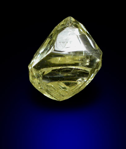 Diamond (0.53 carat fancy-yellow octahedral crystal) from Northern Cape Province, South Africa