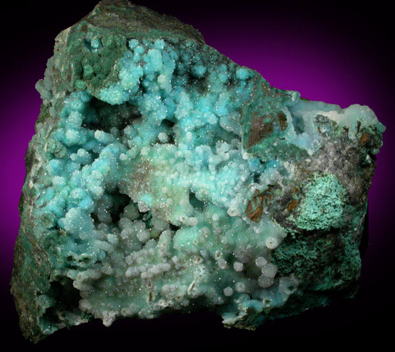 Chrysocolla with Quartz from Ray Mine, Mineral Creek District, Pinal County, Arizona