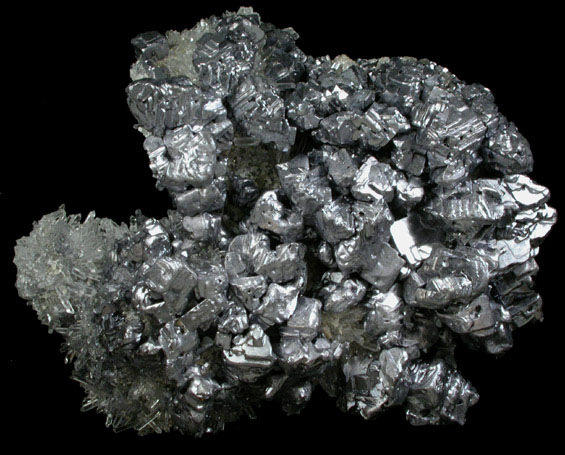Galena (Spinel-law twinned crystals) with Quartz from Krushev Dol Mine, Madan District, Rhodope Mountains, Bulgaria