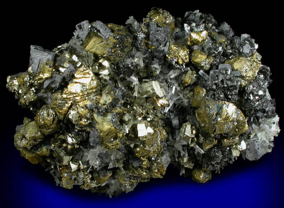 Chalcopyrite, Galena, Sphalerite, Pyrite, Quartz from Deveti Septemvri Mine, Madan District, Rhodope Mountains, Bulgaria