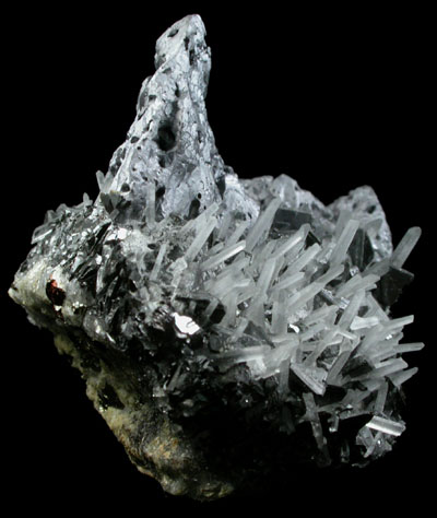 Galena (Spinel-law twinned crystals) with Sphalerite and Quartz from Krushev Dol Mine, Madan District, Rhodope Mountains, Bulgaria
