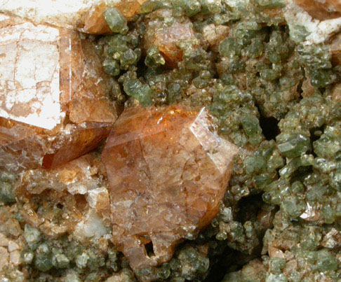 Grossular Garnet and Diopside from Pitts-Tenney Quarry, Minot, Androscoggin County, Maine