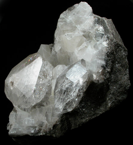 Quartz var. Herkimer Diamond in Calcite from Eastern Rock Products Quarry (Benchmark Quarry), St. Johnsville, Montgomery County, New York