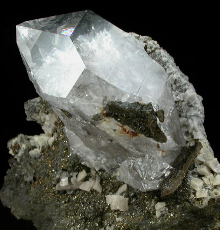 Quartz var. Herkimer Diamond with Dolomite from Eastern Rock Products Quarry (Benchmark Quarry), St. Johnsville, Montgomery County, New York