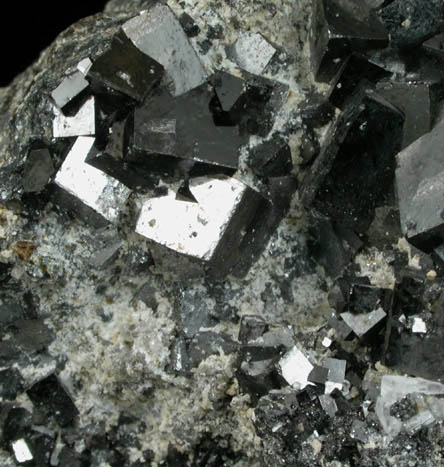 Magnetite (rare cubic and tetrahexahedral crystal form) from ZCA Mine No. 4, Fowler Ore Body, 2500' Level, Balmat, St. Lawrence County, New York