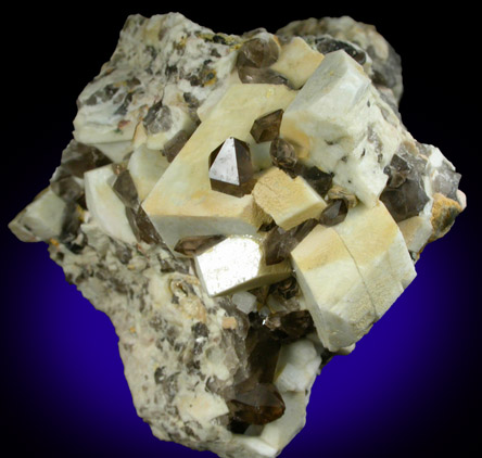 Microcline with Quartz var. Smoky from Oliver Diggings, Middle Moat Mountain, Hale's Location, Carroll County, New Hampshire
