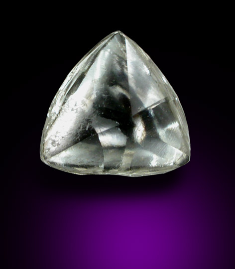 Diamond (0.73 carat pale-yellow macle, twinned crystal) from Finsch Mine, Free State (formerly Orange Free State), South Africa